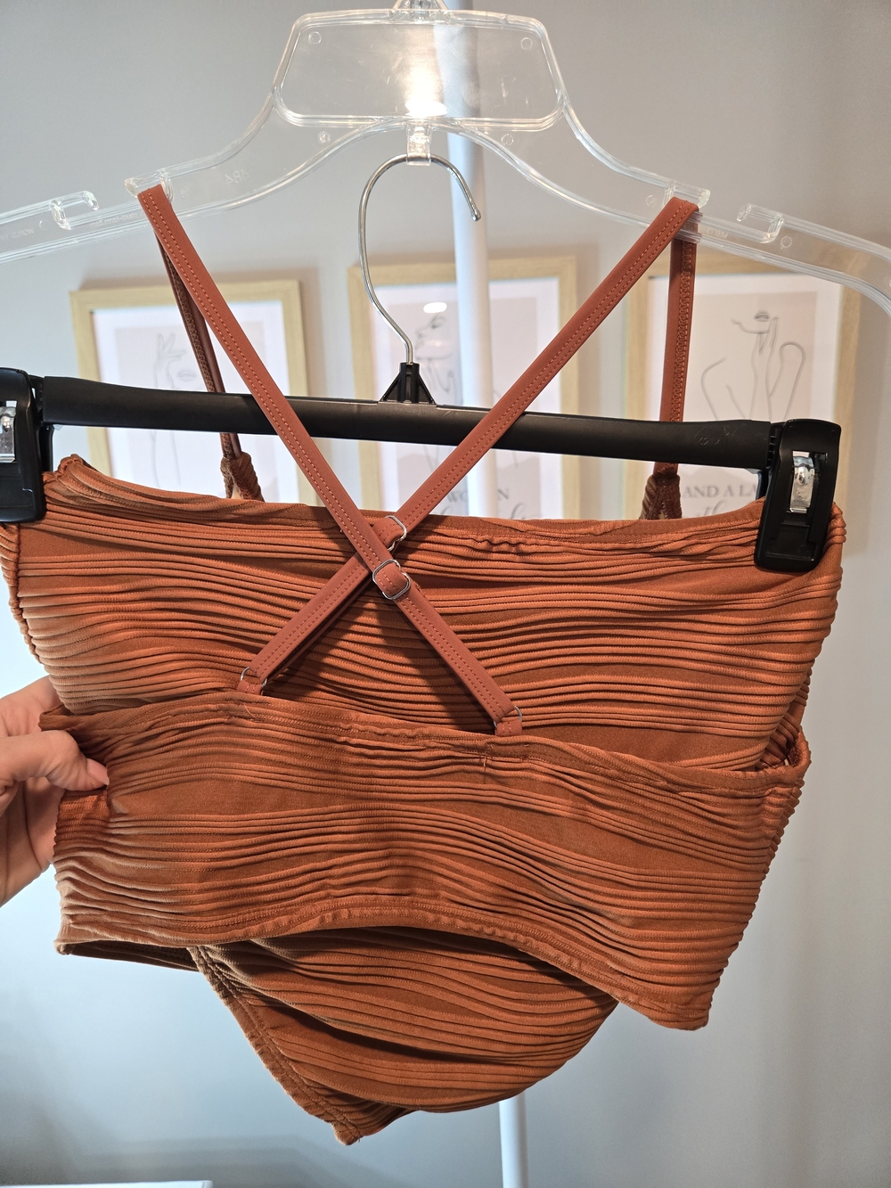 🌞⛱️👙New Gorgeous Ribbed Copper Bikini With Metal Hardware - Picture 5 of 10